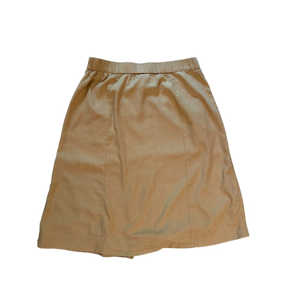 Universal Thread Tan Linen Midi Skirt | Button Front | Pockets | Size XL - Picture 3 of 6